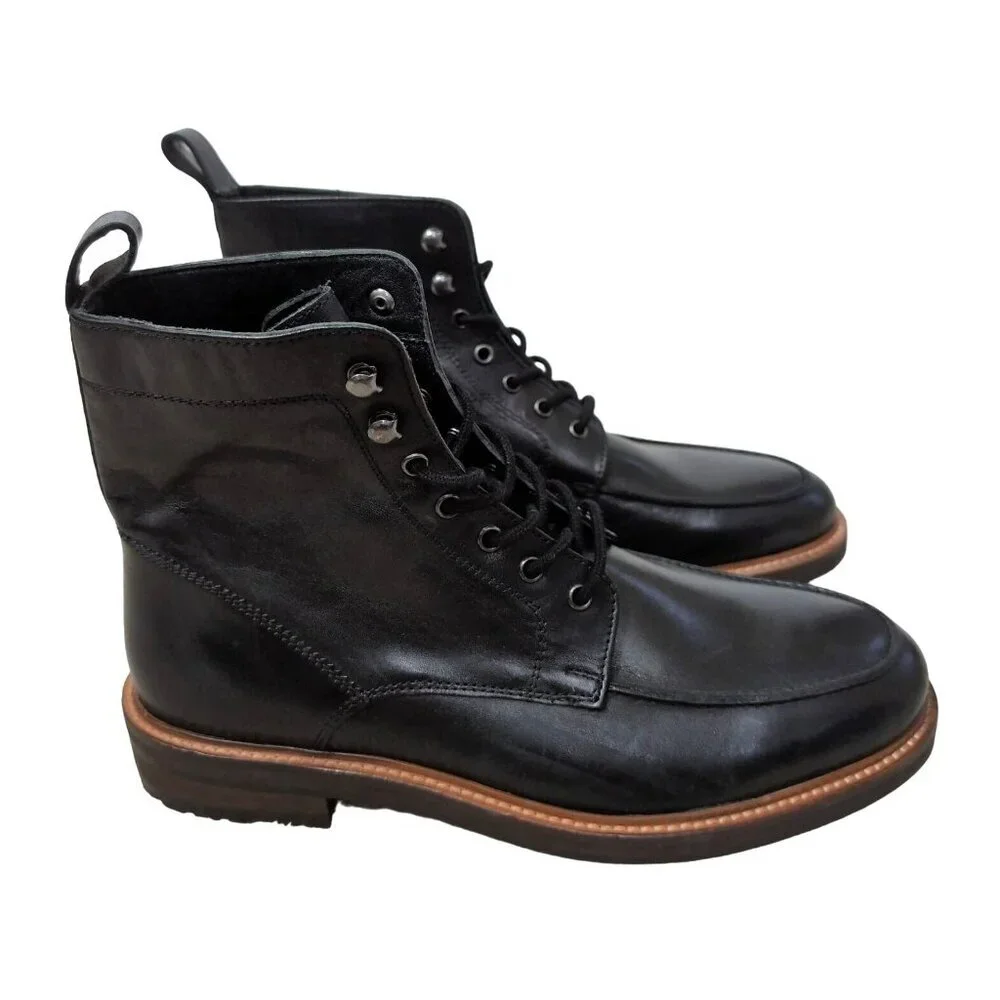 Express Hiker Chukka Boot Mens 9 Black Leather Lace Up City Casual Modern‎